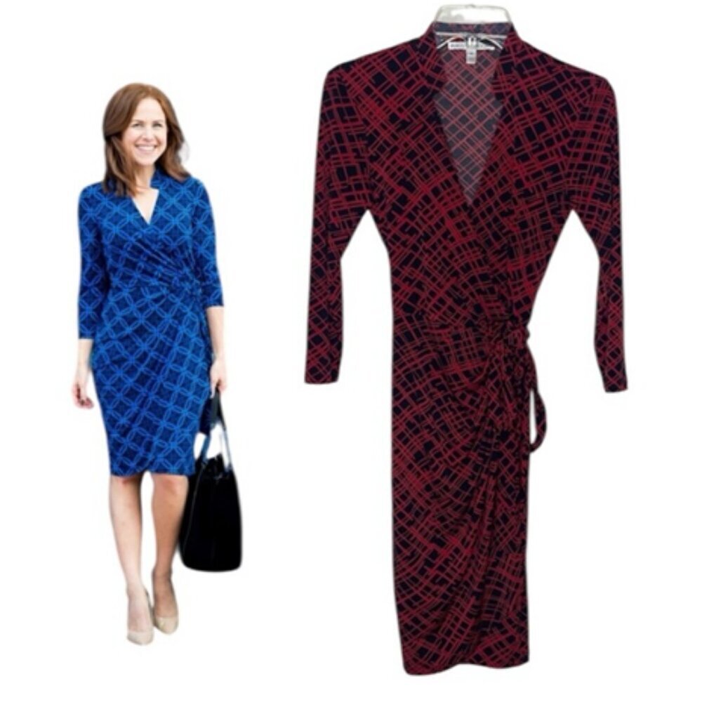 🆕 MAGGIE LONDON THE ETERNALLY CLASSIC WRAP DRESS red Dress Size 2